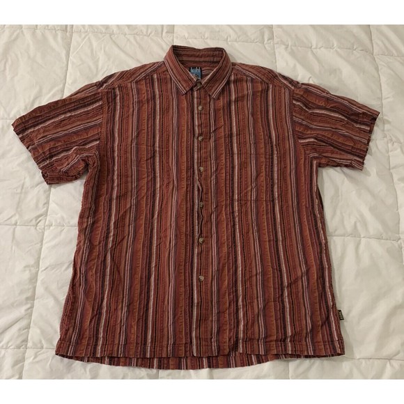 Kuhl Other - Alf KUHL Clothing Mens Medium Seersucker Cotton Short Sleeve Button Down Red VTG